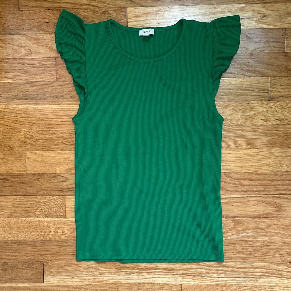 J. Crew Factory Emerald Green Ribbed Top